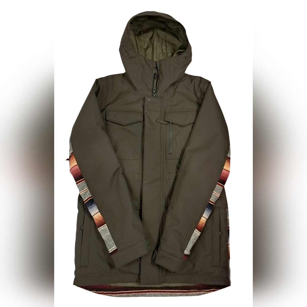 BURTON LIVING LINING THERMOLIFE WATERPROOF GREEN DHAKA SKI/SNOWBOARD JACKET